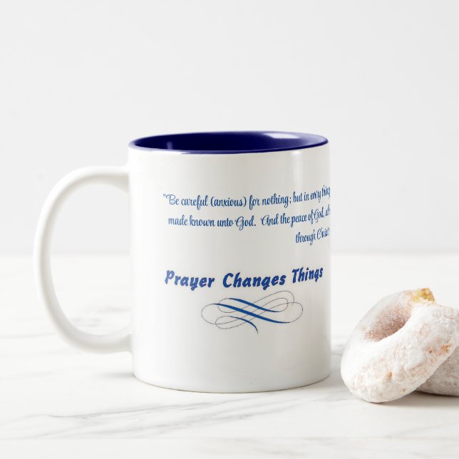 PRAYER change les choses Café Mug (Avec donut)