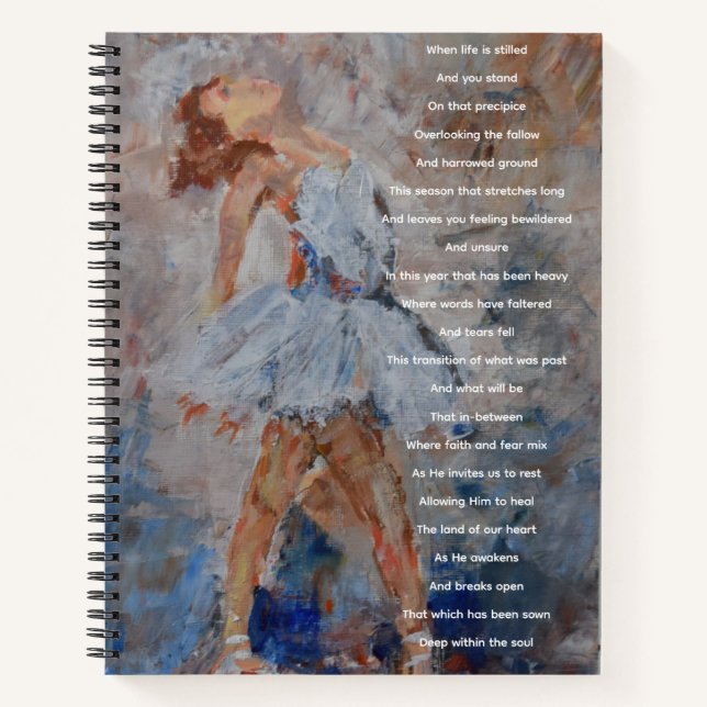 Prayer journal with poetry and ballerina painting (Devant)