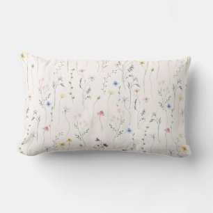 Pré aquarelle, coussin lombaire motif d'été.