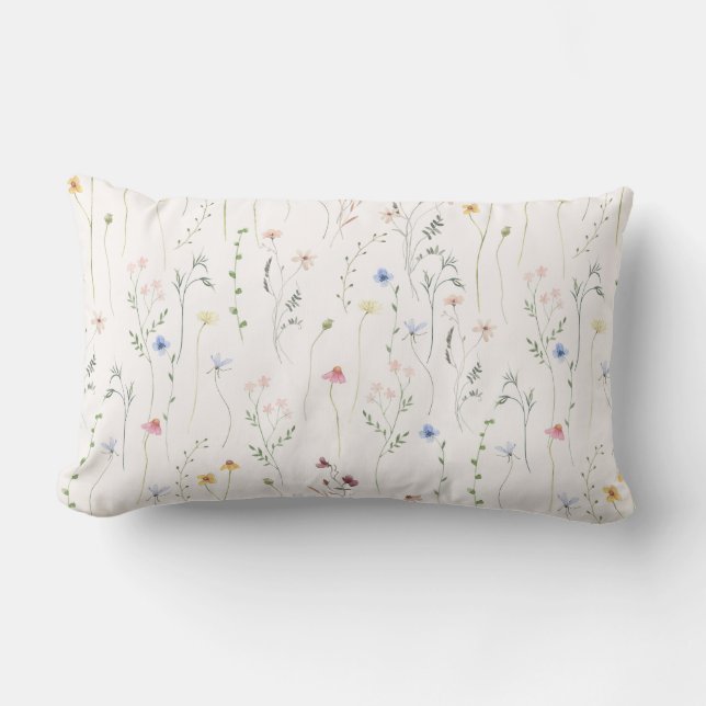 Pré aquarelle, coussin lombaire motif d'été. (Recto)