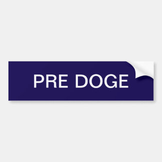 PRE DOGE (deep blue/white) bumper sticker