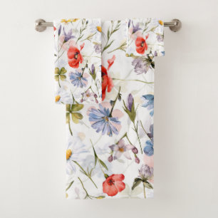 Pré fleur sauvage Avec Poppies