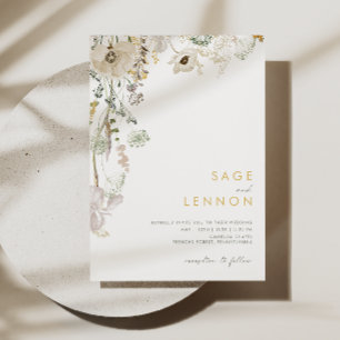 Pré Fleur sauvage lunaire   Faire-part de mariage