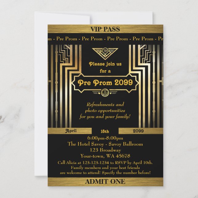 Pré invitation de bal d'étudiants, style de (Devant)