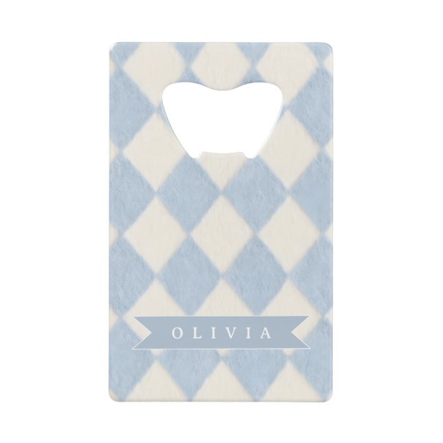 Pré-nom Argyle Flou Bleu Clair Prépa Personnalisé (Devant)
