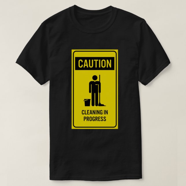 Précaution nettoyant le T-shirts en cours de signe (Design devant)