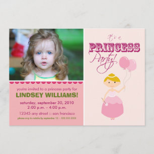 Précieuse invitation du Princess Party (rose)