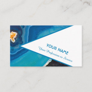 Précieux carte de visite en cristal bleu