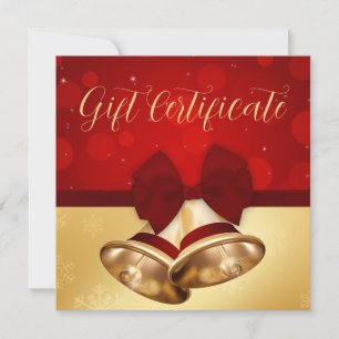 Precieux Golden Christmas Bells Certificat cadeau