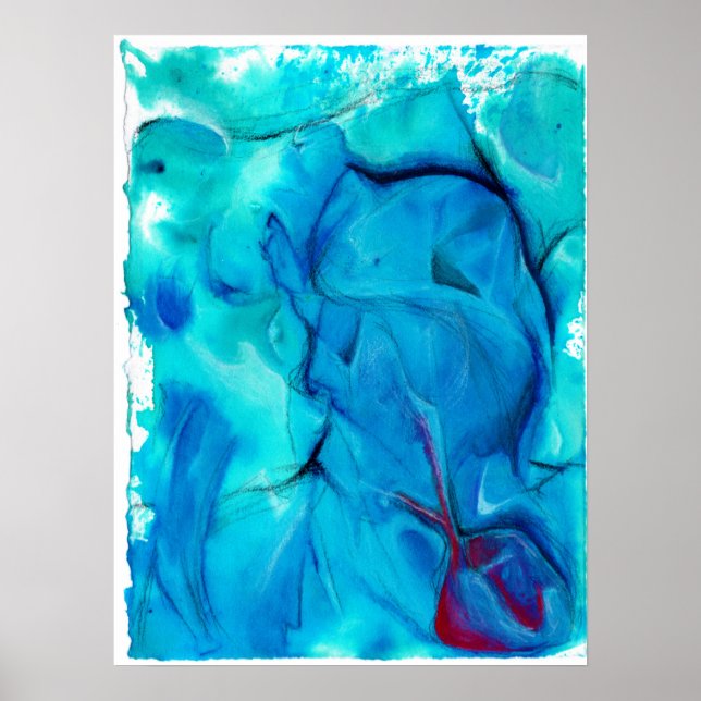 'Precipice' Abstract Watercolor Poster (Devant)