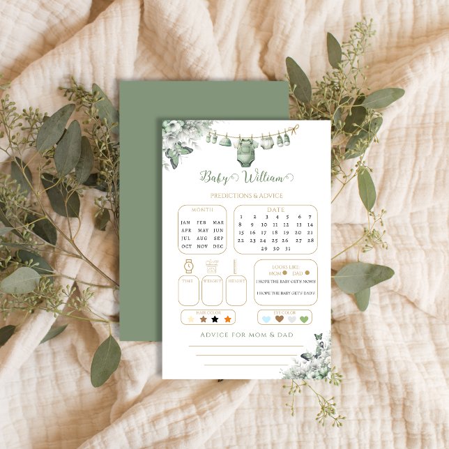Prédiction de Baby Shower Papillon Floral Vert Sau (Créateur téléchargé)