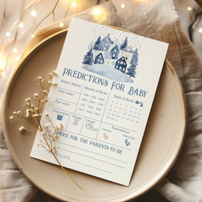 Predictions and Advice Christmas Village Navy Card (Créateur téléchargé)