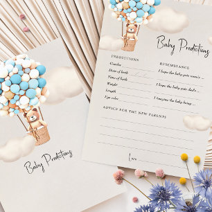 Prédictions Baby shower Jeu Conseil Ours Ballons