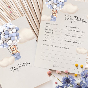 Prédictions Baby shower Jeu Conseil Ours Ballons
