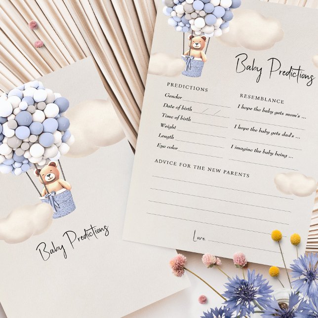 Prédictions Baby shower Jeu Conseil Ours Ballons (Créateur téléchargé)