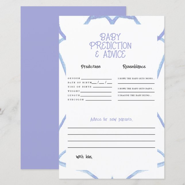 Prédictions Bleues et Blancs (Devant / Derrière)