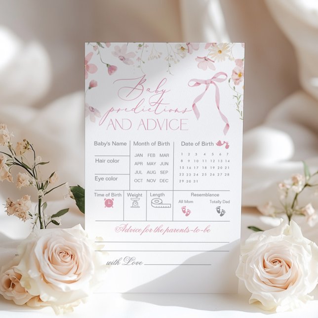 Prédictions de bébé à l'arc fantaisiste rose fleur (Créateur téléchargé)