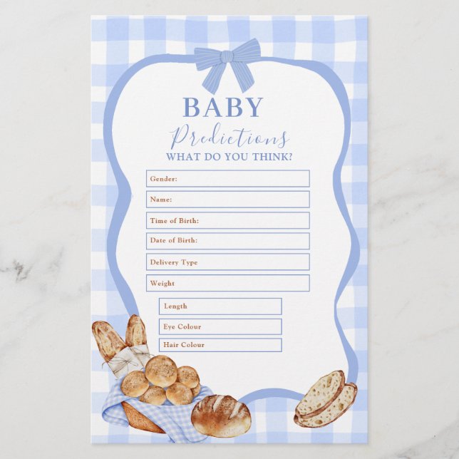 Prédictions de bébé Bun à carreaux Gingham Bleu da (Devant)