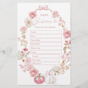 Prédictions de bébé Citrouille blanc et rose