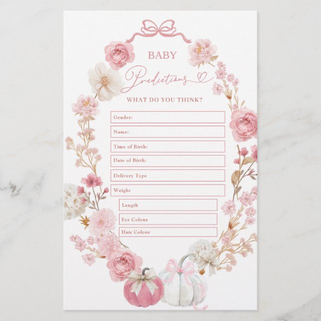 Prédictions de bébé Citrouille blanc et rose (Devant)