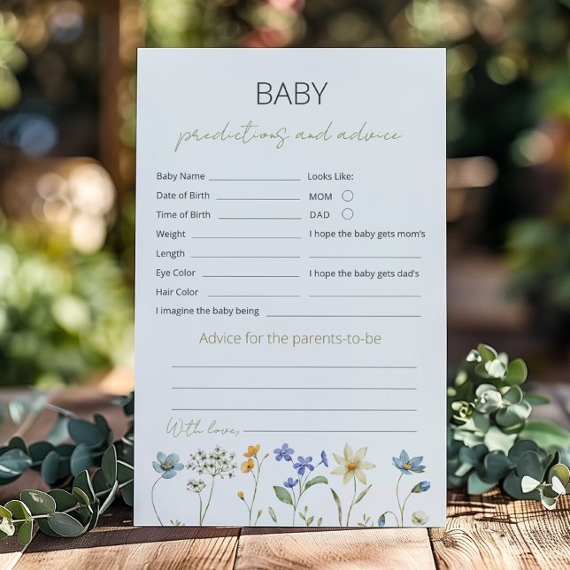 Prédictions de bébé florales printanières de fleur (Créateur téléchargé)