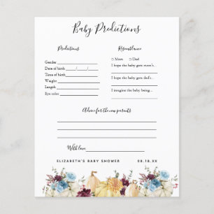 Prédictions de bébé Jeu de Baby Shower