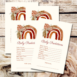 Prédictions de bébé Terracotta Boho Tropical Rainb