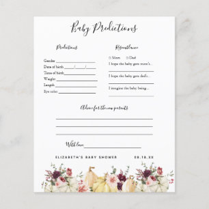 Prédictions des bébés Jeu Baby shower