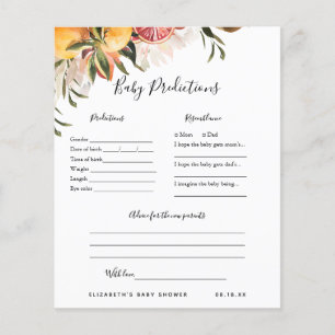 Prédictions des bébés   Jeu Baby shower