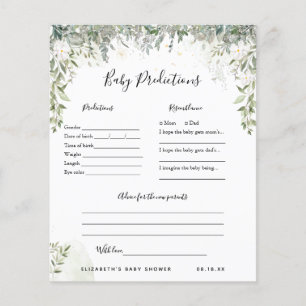 Prédictions des bébés   Jeu Baby shower