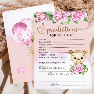 Prédictions des bébés   Jeu Baby shower fille