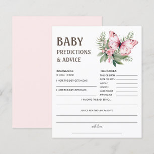 Prédictions des bébés Jeu de Baby shower papillo