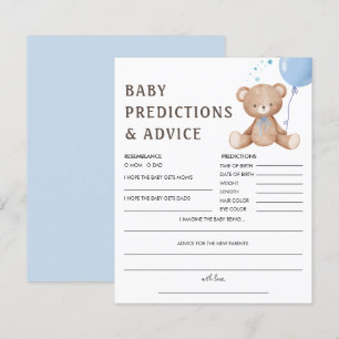 Prédictions des bébés Teddy Bear Boy Baby shower