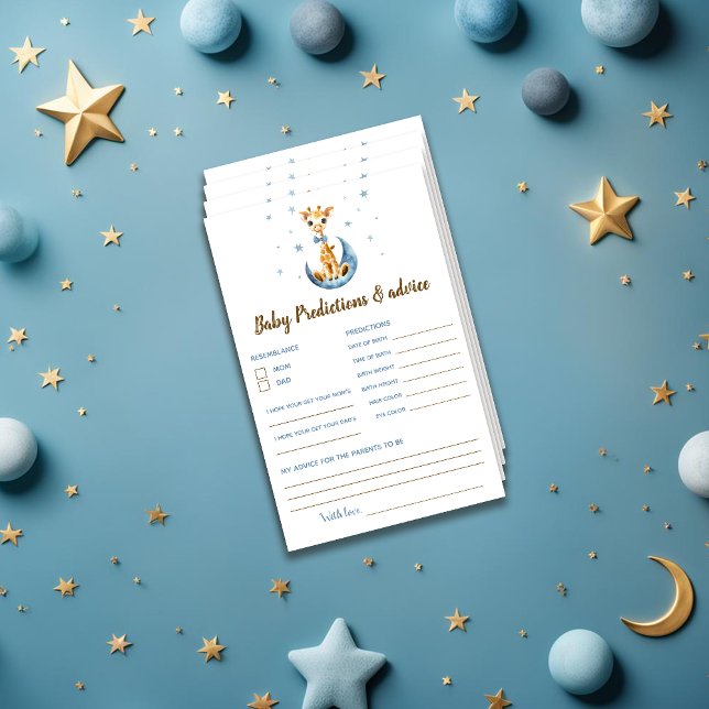 Prédictions et conseils Baby shower Boy Budge Card (Créateur téléchargé)