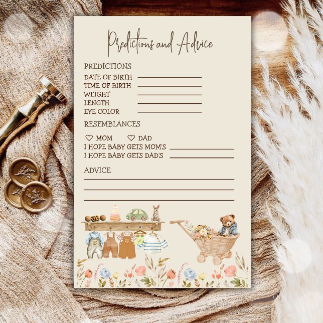 Prédictions et conseils Baby shower de soins infir (Predictions and Advice Boho Nursery Baby Shower)