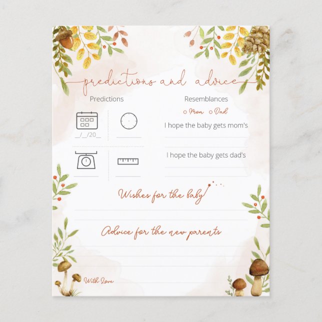 Prédictions et conseils, Baby shower des bois (Devant)
