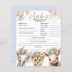 Prédictions et conseils bébé Baby shower Safari ga