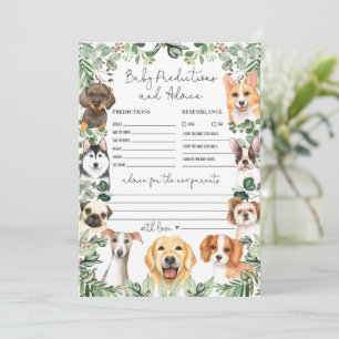 Prédictions et conseils Chiens Baby shower Carte d