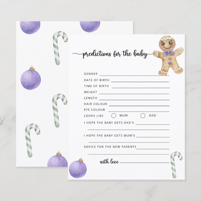 Prédictions et conseils de bébé pour les cookies a (Devant / Derrière)