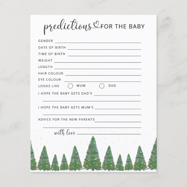 Prédictions et conseils de Noël pour bébé en vert (Devant)
