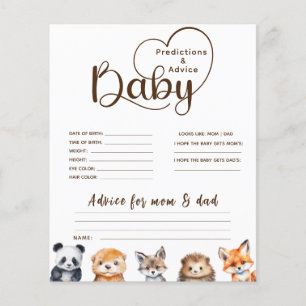 Prédictions et conseils jeu pour Baby Shower Anima