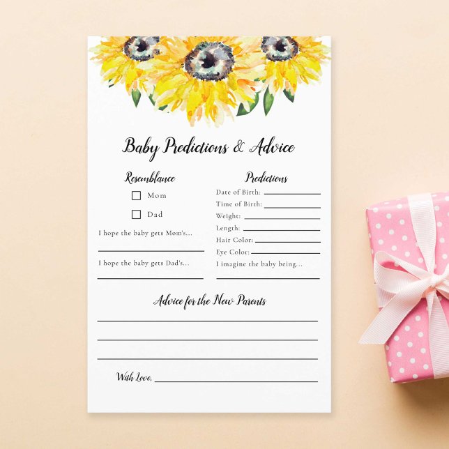 Prédictions et conseils pour bébé Baby shower de t (Créateur téléchargé)