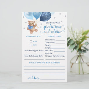 Prédictions et conseils pour bébé Baby shower Tedd