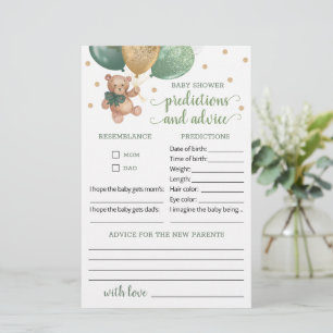 Prédictions et conseils pour bébé Baby shower Tedd