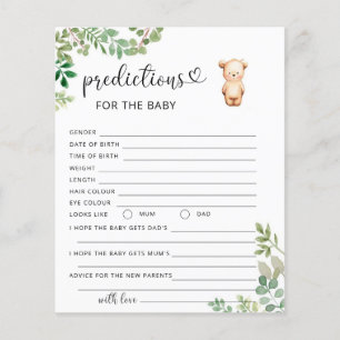 Prédictions et conseils pour bébé petit ours