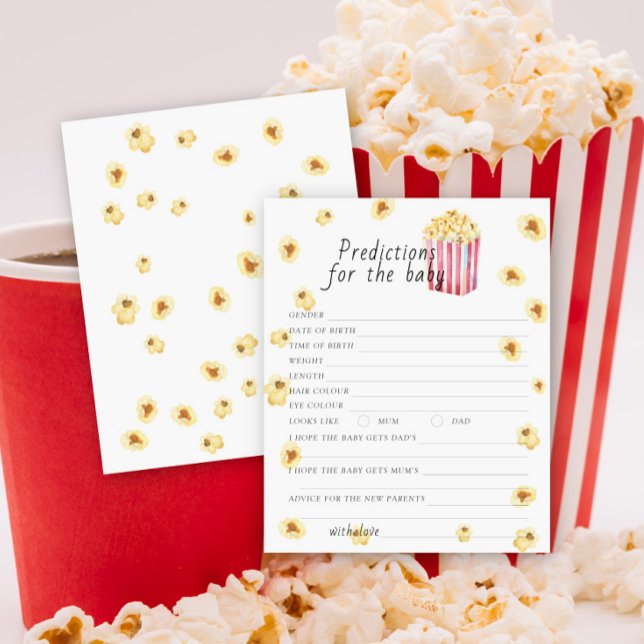Prédictions et conseils pour bébé shower Popcorn (Créateur téléchargé)