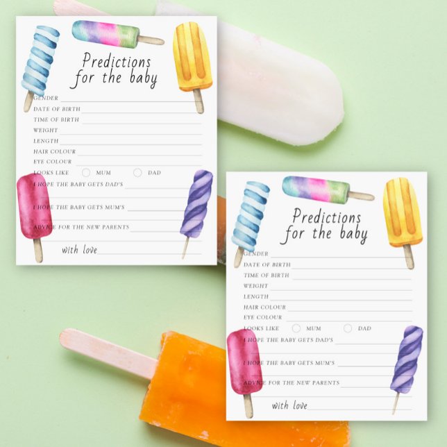 Prédictions et conseils pour bébé shower Popsicle (Créateur téléchargé)