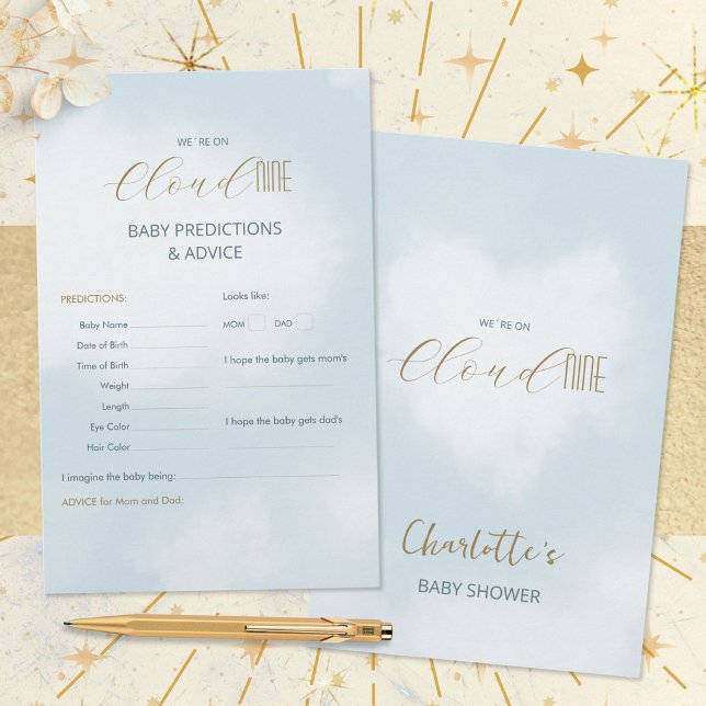Prédictions et conseils pour la baby shower Célest (Cloud 9 Celestial Baby Shower Predictions & Advice ©Susanne Sachers - Sunny Mind 🌞)