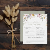 Prédictions et conseils pour la baby shower de Wil