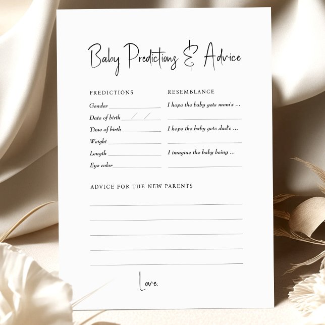 Prédictions et Conseils pour le Jeu de Baby Shower (Créateur téléchargé)